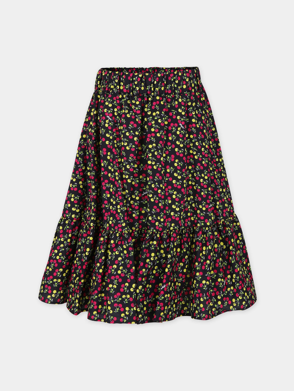 Black skirt for girl with cherry print
